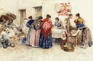 Au marché, 1900