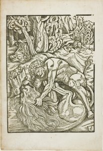 Hercule étranglant le lion de Némée, des Travaux d