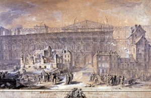 Construction du Louvre, Paris - Gabriel de Saint Aubin