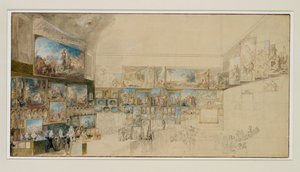 Vue du Salon de 1765 ... - Gabriel de Saint-Aubin