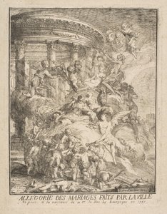 Allégorie des mariages faits par la Ville de Paris à la naissance du Duc de Bourgogne - Gabriel de Saint Aubin