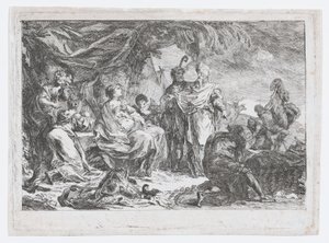Laban cherchant ses dieux domestiques, vers 1753 - Gabriel de Saint Aubin
