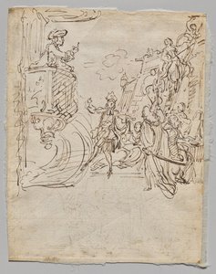 Boutique de Lingerie et Conversation (verso) - Gabriel de Saint Aubin