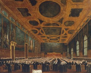 Salle du Grand Conseil au Palais des Doges, par Gabriel Bella (1730-1799) - Gabriele Bella