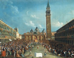 Le Doge porté triomphalement et jetant de l
