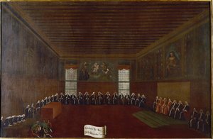 Vue de la salle de la Quarantaine Criminelle, Cour Suprême ou Conseil des Quarante - Gabriele Bella