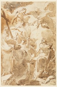 Dessin, La Trinité et les Apôtres, Saint Pierre et Saint Paul, 1770-80