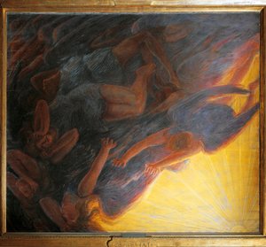 Chute des anges, panneau central du triptyque