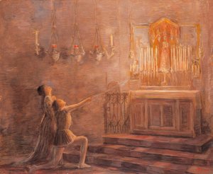 Ugo et Parisina dans la chapelle de Loreto - Gaetano Previati