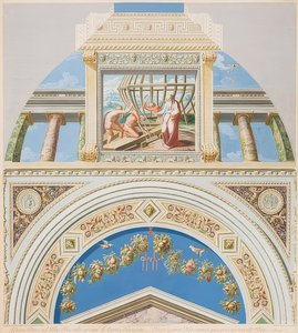 Lunette et champ de voûte avec construction de l