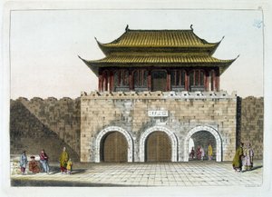 Porte du Palais Impérial de Pékin (la Cité Interdite) - de "Costume Ancien et Moderne" par Ferrario, éd. Milan
