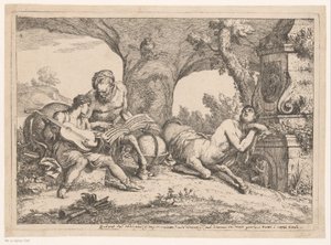 Achille enseigné par Chiron (Diverses représentations et pays) - Gaetano Zompini (possibly)