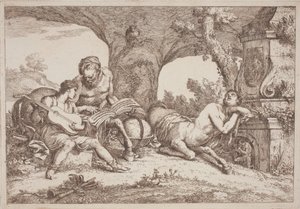 Chiron Enseigne la Musique à Achille - Gaetano Zompini, after Giovanni Benedetto Castiglione
