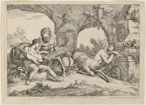 Chiron enseignant la musique à Achille - Gaetano Zompini after Giovanni Benedetto Castiglione