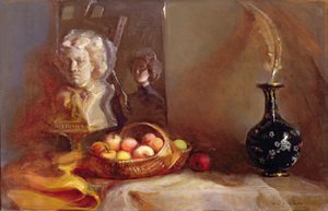 Nature morte avec pommes et buste de Beethoven