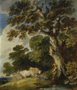 Paysage boisé avec du bétail et des bergers - Gainsborough Dupont