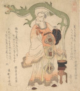 Sage chinois évoquant un dragon