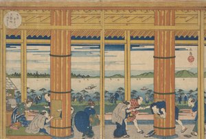 Abri de pluie sur le rivage de la baie de Tempozan - Gakutei