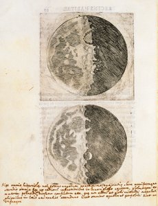 Sidereus Nuncius (Messager des étoiles) avec dessins des phases et de la surface de la Lune - Galileo Galilei