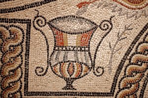 Mosaïque avec poissons, détail
