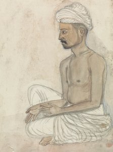 Homme torse nu assis en tailleur - Gangaram Chintaman Tambat