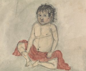 Enfant avec un tissu rouge - Gangaram Chintaman Tambat