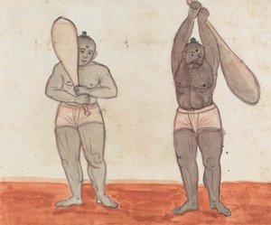 Deux Jeyties soulevant des poids - Gangaram Chintaman Tambat