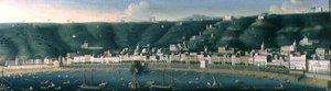 Vue de Naples depuis la mer avec le Castel dell