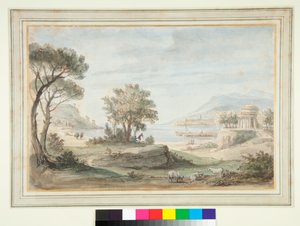 Paysage avec un temple rond