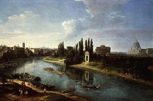 Vue du Tibre à Rome, depuis le nord - Gaspar van Wittel