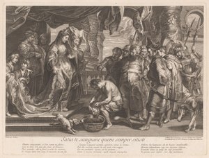Thomiris plonge la tête de Cyrus dans un bol de sang - Gaspard Duchange (attributed to)