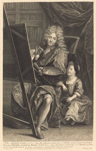 Antoine Coypel et son fils - Gaspard Duchange after Antoine Coypel