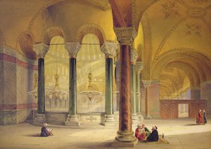 Haghia Sophia, planche 11 : la galerie Meme dans le coin sud-ouest, gravée par Louis Haghe (1806-85) publiée en 1852 - Gaspard Fossati
