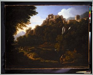 Paysage - Une cascade dans la campagne romaine - Gaspard Poussin Dughet
