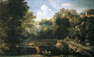 Paysage fluvial avec berger - Gaspard Poussin Dughet