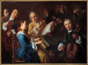 Le concert Un musicien au clavecin et un violoncelliste. Peinture de Gaspare Traversi (1722-1770) 18e siècle - Gaspare Traversi