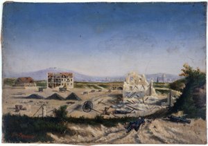 Le Fort de Vanves, pendant la guerre de 1870, vers 1870 (huile sur toile) - Gaston de Laperrière
