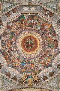 Assomption de la Vierge Marie, connue sous le nom de "Le chœur des anges jouant de la musique", Dôme du transept, à partir de 1534 - Gaudenzio Ferrari