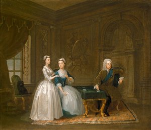 Portrait de John Montagu, de sa femme et de leur fille cadette - Gawen Hamilton