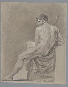 Homme nu assis, vu de dos (2e prix 1786) - Geerlig Grijpmoed