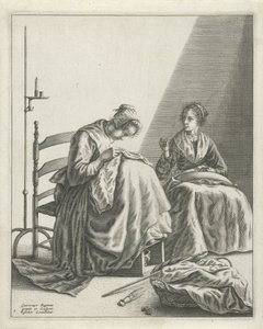 Deux femmes cousant