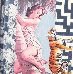 Fille grimpante avec tigre, 2016 (collage) - Genevieve French