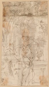 Une étude architecturale avec un atlante - Genoese 17th Century