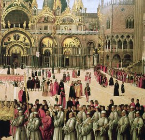 Procession à la place Saint-Marc, 1496 huile sur toile détail de 59423 - Gentile Bellini