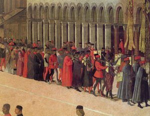 Procession sur la place Saint-Marc, détail des musiciens (détail)