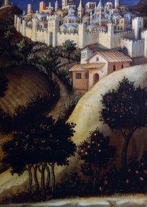 Adoration des Mages, détail du panneau central de la prédelle d