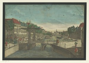 Vue sur la Bierkade à La Haye - Georg Balthasar Probst (possibly)