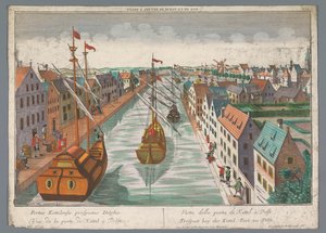 Vue sur un canal près de la Ketelpoort à Delft - Georg Balthasar Probst