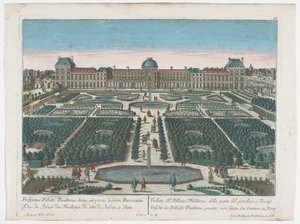 Vue du Palais des Tuileries à Paris depuis le Jardin des Tuileries - Georg Balthasar Probst