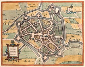 Aalst, Belgique - dans "Civitates Orbis Terrarum" de Georg Braun, Cologne 1617